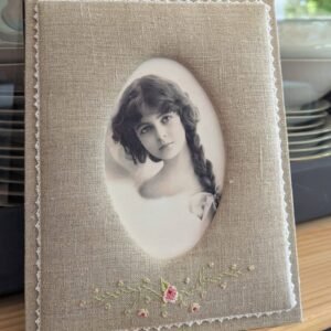 Cadre photo en lin beige naturel